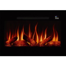 Wood Shut Pagla 100 - Isıtmalı Elektrikli Şömine Sınırsız Renkli Cam Çerçeveli
