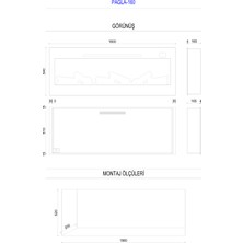 Wood Shut Pagla 160 - Isıtmalı Elektrikli Şömine Sınırsız Renkli Cam Çerçeveli