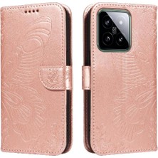 BDT Boutique Kredi Kartı Yuvası ile Xiaomi 14 Için Flip Case Yüksek Kalite Deri El (Yurt Dışından)