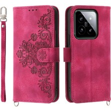 BDT Boutique Xiaomi 14 Çoklu Kredi Kartı Yuvaları Için Flip Case Bileklik Kabartmalı (Yurt Dışından)