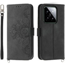 BDT Boutique Xiaomi 14 Çoklu Kredi Kartı Yuvaları Için Flip Case Bileklik Kabartmalı (Yurt Dışından)