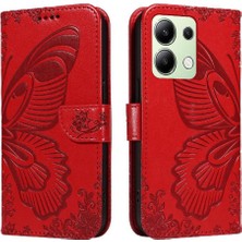 BDT Boutique Xiaomi Redmi Not 13 Için Flip Case 4g Ayrılabilir El Kayışı Kabartmalı Yüksek (Yurt Dışından)