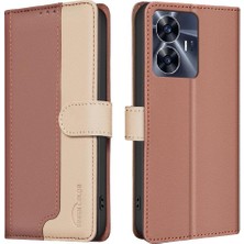 BDT Boutique Realme C55 Darbeye Tpu Iç Kabuk Flip Folio Rfıd Kart Için Flip Case (Yurt Dışından)