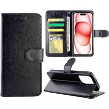 BDT Boutique IPhone 15 Için Flip Case Manyetik Kapatma Kickstand Pu Deri Kart Tutucu (Yurt Dışından)