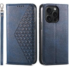 BDT Boutique IPhone 15 Için Flip Case Pro El Kayışı Günlük Kullanım Eşkenar Dörtgen Şekli Standı Cüzdan (Yurt Dışından)