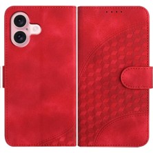 BDT Boutique IPhone 16 Için Flip Case Pu Deri Kapak Çevirin Geometrik Desen Flip Case (Yurt Dışından)