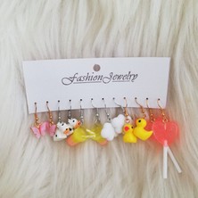 Dream Butik 6'lı Renkli Küpe Seti