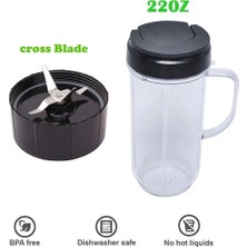 Qcuiil 250W MB1001 Blenderler Için Döner Kapaklı ve Çapraz Bıçak Değiştirmeli 22 Oz Uzun Bardak (Yurt Dışından)