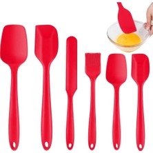 Cherish 6'lı Set, Gıda Sınıfı Kauçuk Spatula Isıya Dayanıklı, Kırmızı (Yurt Dışından)