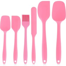 Cherish 6'lı Silikon Spatula Seti, Yüksek Sıcaklığa Dayanıklı, Gıda Sınıfı Silikon, Temizlemesi Kolay, Pişirme, Yemek Pişirme, Mutfak Malzemeleri (Pembe) (Yurt Dışından)