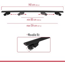 DBC Online Seat Altea Xl 2006-2015 Arası ile Uyumlu Hook Model Anahtar Kilitli Ara Atkı Tavan Barı Siyah