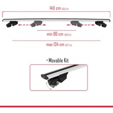 DBC Online Seat Leon Cupra St 2013-2020 Arası ile Uyumlu Hook Model Anahtar Kilitli Ara Atkı Tavan Barı Gri