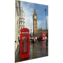 Binlerce Tablo Londra Saat Kulesi ve Telefon Kulübesi | Hediyelik, Dekoratif, Ofis, Mutfak