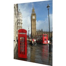 Binlerce Tablo Londra Saat Kulesi ve Telefon Kulübesi | Hediyelik, Dekoratif, Ofis, Mutfak