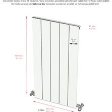 Aeon Hestia Alüminyum Dikey Radyatör Panel 900 x 445 Beyaz 5 Dilim