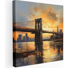 Painted Anarchy Brooklyn Köprüsü Gündoğumu Yağlıboya Tablo Tablo, 30X30