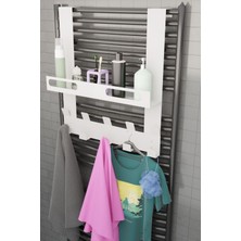 Risingmaber Beyaz Raflı Havlupan Askısı Banyo Petek Askısı ve Raflı Havlu Askılığı, Banyo Peteği Askılığı MT105B