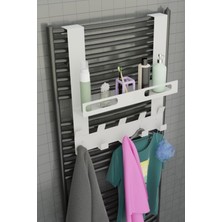 Risingmaber Beyaz Raflı Havlupan Askısı Banyo Petek Askısı ve Raflı Havlu Askılığı, Banyo Peteği Askılığı MT105B