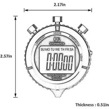 Dijital Kronometre Zamanlayıcı Arkadan Aydınlatmalı Metal Kronometre, 2 Turlu Kronometre Zamanlayıcısı(Gümüş) (Yurt Dışından)