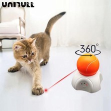 Akıllı Elektrikli Kedi Oyuncaklar Otomatik Dönen Lazer Kedi Oyuncak 360 Derece Alay Pet Kitten Interaktif Elektronik Top Oyuncak (Yurt Dışından)