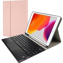 Qwerty Bluetooth Klavye Kılıf ipad 10.2 Hava 10.5 Pro 10.5 Kablosuz Klavye Deri Dokunma | Klavyeler (Pembe) (Yurt Dışından)