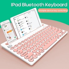 Qwert Android Ios Windows Için Yeni Taşınabilir Bluetooth Kablosuz Klavye iPad / iPhone / Macbook Tablet Pc Mini Klavye (Pembe) (Yurt Dışından)