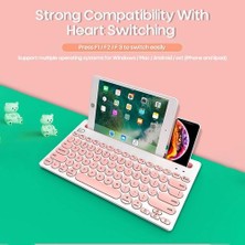 Qwert Android Ios Windows Için Yeni Taşınabilir Bluetooth Kablosuz Klavye iPad / iPhone / Macbook Tablet Pc Mini Klavye (Pembe) (Yurt Dışından)