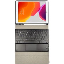 Qwerty Bluetooth Klavye Kılıf ipad 10.2 Hava 10.5 Pro 10.5 Kablosuz Klavye Deri Dokunma | Klavyeler (Mavi) (Yurt Dışından)