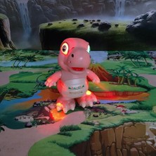 Elektrikli Dinozor Dans LED Işıkları Çoklu Müzik Karikatür Hayvan Oyuncaklar Triceratops ve Tyrannosaurus Rex Çocuk Oyuncak Hediyeler | Elektronik Evcil Hayvanlar (Pembe) (Yurt Dışından)