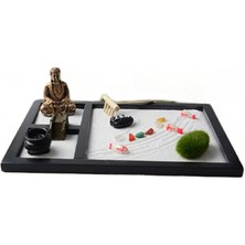 Mini Zen Garden Kum Tepsi Seti 3 Izgaralar Buda Heykelleri Zen Bahçe Seti Kum Köprüsü Ağacı Sandy Beach Mikro Peyzaj El Sanatları | Figürinler ve Amp;minyatürler (Yurt Dışından)