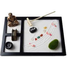 Mini Zen Garden Kum Tepsi Seti 3 Izgaralar Buda Heykelleri Zen Bahçe Seti Kum Köprüsü Ağacı Sandy Beach Mikro Peyzaj El Sanatları | Figürinler ve Amp;minyatürler (Yurt Dışından)