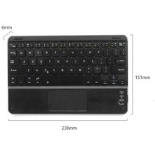 Qwerty 9 Inç Bluetooth Klavye Şarj Edilebilir Ultra Ince Kablosuz Klavye Tablet Klavye Için IPAD Ios Laptop Için Touchpad | Klavye (Yurt Dışından)