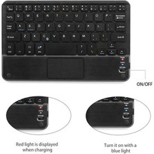 Qwerty 9 Inç Bluetooth Klavye Şarj Edilebilir Ultra Ince Kablosuz Klavye Tablet Klavye Için IPAD Ios Laptop Için Touchpad | Klavye (Yurt Dışından)