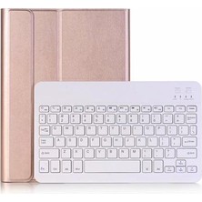 Qwerty iPAD 10.2 2019 Kablosuz Bt3.0 Klavye Kılıfı iPad Koruyucu Kılıf Klavye (Pembe ve Beyaz) (Yurt Dışından)