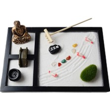 Mini Zen Garden Kum Tepsi Seti 3 Izgaralar Buda Heykelleri Zen Bahçe Seti Kum Köprüsü Ağacı Sandy Beach Mikro Peyzaj El Sanatları | Figürinler ve Amp;minyatürler (Yurt Dışından)