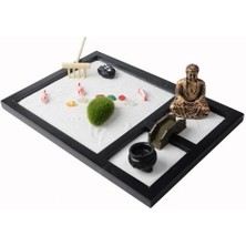 Mini Zen Garden Kum Tepsi Seti 3 Izgaralar Buda Heykelleri Zen Bahçe Seti Kum Köprüsü Ağacı Sandy Beach Mikro Peyzaj El Sanatları | Figürinler ve Amp;minyatürler (Yurt Dışından)