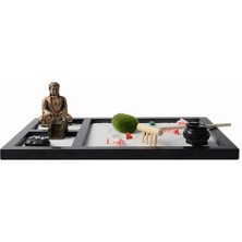 Mini Zen Garden Kum Tepsi Seti 3 Izgaralar Buda Heykelleri Zen Bahçe Seti Kum Köprüsü Ağacı Sandy Beach Mikro Peyzaj El Sanatları | Figürinler ve Amp;minyatürler (Yurt Dışından)