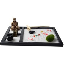 Mini Zen Garden Kum Tepsi Seti 3 Izgaralar Buda Heykelleri Zen Bahçe Seti Kum Köprüsü Ağacı Sandy Beach Mikro Peyzaj El Sanatları | Figürinler ve Amp;minyatürler (Yurt Dışından)