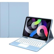 Yuvarlak Anahtar Klavye Kılıfı 2020 iPad Air 4 / 10.9 Klavyeler Için Bluetooth Klavye Kılıfı (Mavi) (Yurt Dışından)