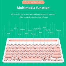 Qwert Bluetooth Kablosuz Klavye Mini 76 Tuşları Klavye Için iPad Tablet Telefon Dizüstü Çok Cihaz Tuş Takımı Taşınabilir Pembe Klavye | Klavyeler (Pembe) (Yurt Dışından)