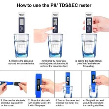 Yüksek Doğruluk ile 0.05 Ph Test Cihazı +/- 2% Okuma Doğruluğu Tds Tester, Su Kalitesi Test Cihazı Mavi (Yurt Dışından)