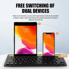 Qwert Kablosuz Çift Bağlantı Ipad Bluetooth Klavye Pc Laptop Klavye Touchpad iPhone Samsung Xiaomi Tablet Cep Telefonu Bilgisayar | Klavyeler (Yurt Dışından)