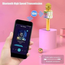 Kablosuz Karaoke Mikrofon Bluetooth El Taşınabilir Hoparlör Evi (Gül Altın) (Yurt Dışından)