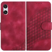 YH Market Sony Xperia 10 Vı Darbeye Deri Kılıf Için Flip Case Geometrik Desen (Yurt Dışından)