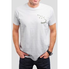 T-35 Freedom Tipografik Yazı Baskılı Unisex Tişört C758