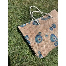 Zeyzey Butik Nazar Boncuk Baskılı Plaj Çantası