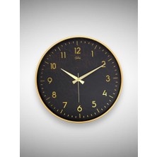 Galaxy 717-A-4 Serisi Klasik Rakamlı Metal Görünümlü Sessiz Akar Modern Duvar Saati 40 cm