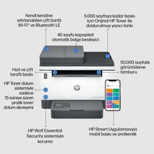 HP LaserJet Tank MFP 2602sdw Yazıcı, USB, Ethernet, Wifi, PDF'ye tarama, Çift Taraflı Tarama, E-Posta Tarama, Scan, Siyah Beyaz, 2R7F5A