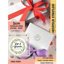 Letbil Reklam Yeşil Yapraklı Çelenk Modeli Ürünlerinize Özel 3cm - 100 Adet Opak Sticker