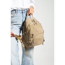 Sanmorris Unisex Suya Dayanıklı Krinkıl Kumaş Çok Gözlü Orta Boy Laptop Okul ve Sırt Çantası